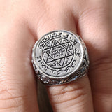 Mysterious Alloy Pentagram Astronomical Unisex  Ornament Ring