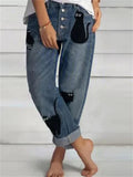 New Stylish High Waist Loose Full Length Wide Leg Denim Pants