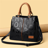 New Fashion Leather Letter Printed Large Capacity Handbags