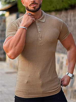 Male Summer Skinny Running Sports Fitness Wear Polo Shirts