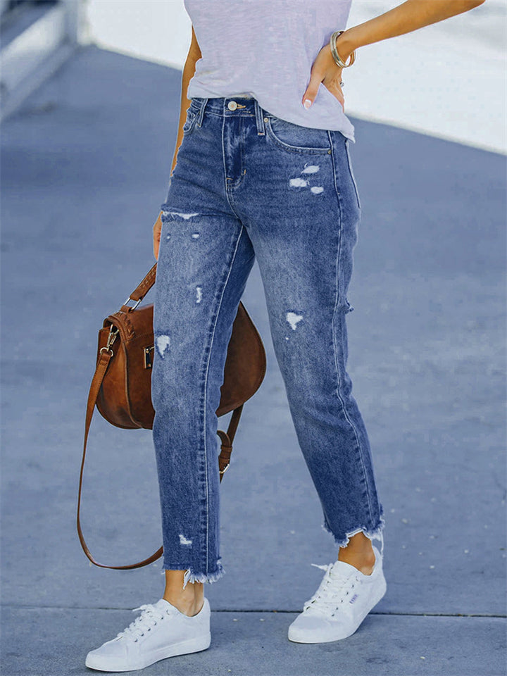 Fashion Skinny Women's Ripped Stretchy Denim Jeans