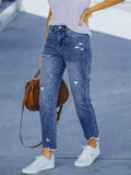 Fashion Skinny Women's Ripped Stretchy Denim Jeans