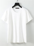 Men's Short Sleeve Solid Color Round Neck Cotton T-Shirt