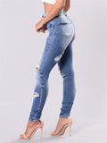 Casual Tight Ripped Jeans For Women