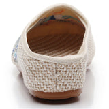 Comfy Embroidered Round Toe Linen Slippers