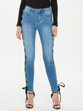 Women's Sexy Slim Fit Bowknot Denim Jeans