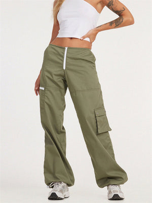 Women’s Multi Pockets High Waist Straight Leg Street Cargo Pants