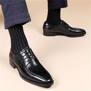 Lace-Up Business Casual Square Toe Shoes For Men