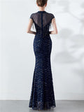 Stunning Sequined Round Mermaid Maxi Dress for Formal Party