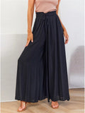 Ladies Trendy Casual Multi-colored Long Wide Leg Pants