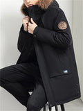 Men's Plus Size Hooded Fur Collar Loose Long Downcoat