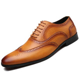 Vintage Solid Color Brogues Shoes for Men