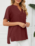 Women's Summer Thin V Neck Short Sleeve Pullover Chiffon T-shirts