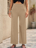 Women's Elastic Waist Stretch Wide Leg Pants