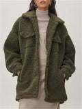 Thickening Fluffy Solid Loose All Match Youthful Ladies Coats