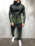 Gradient Tracksuit Sets Hooded Sweatshirt + Slim Fit Trousers