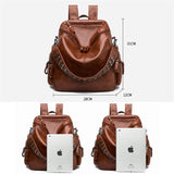 Casual Style Soft Material Rivet Deco Multi-Pocket Large Capacity Backpack