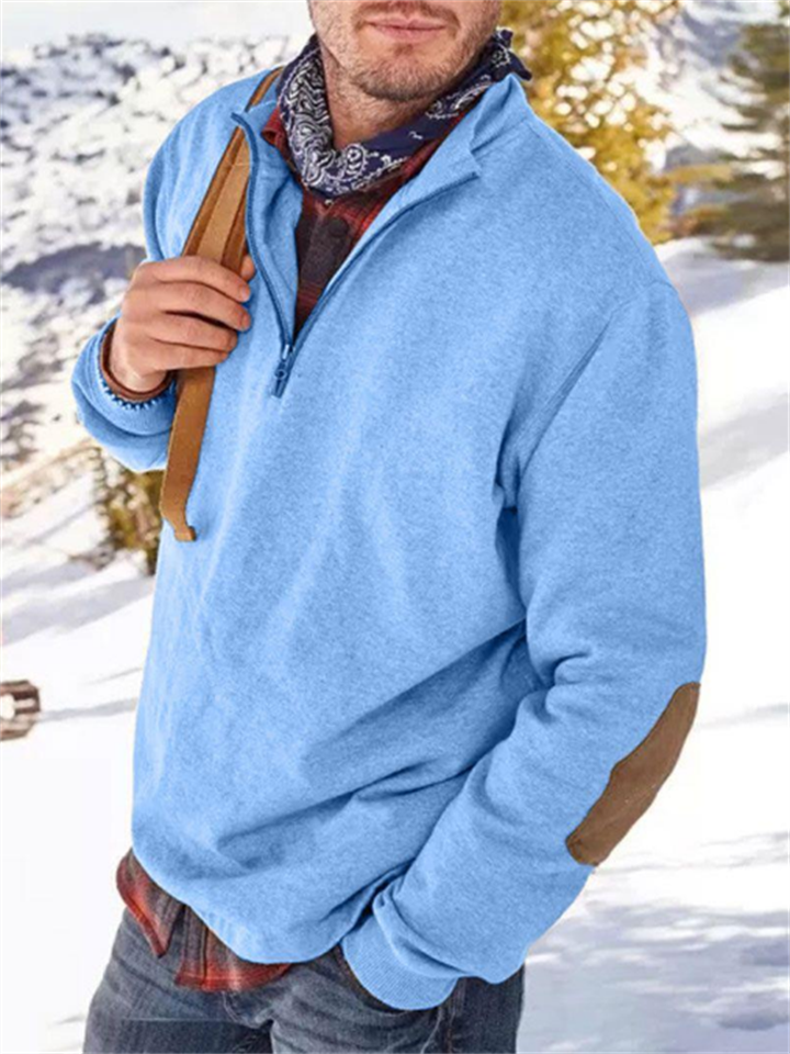 Men's Stylish Long Sleeve Stand Collar Pullover Sweatshirt