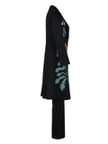 Floral Printed Long Coat Tank Top Pants Outfits 3 Pieces Sets