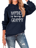 Women's Casual Letter Printed Drawstring Loose Pullover Hoodies