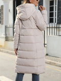Female Slim Trendy Hooded Mid-length Quilted Coats