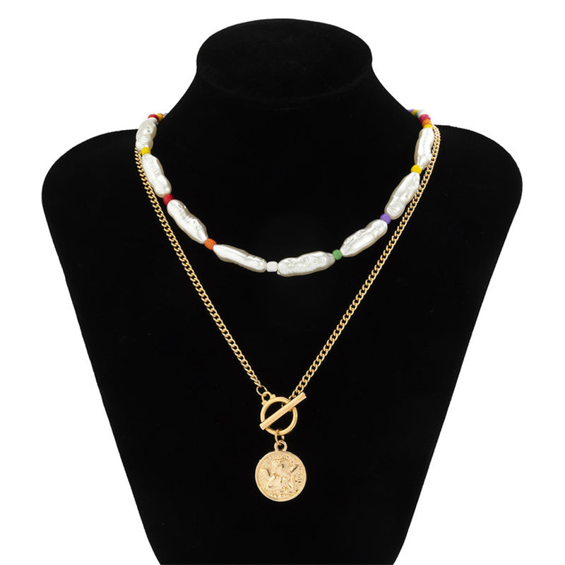 Irregular Vintage Beads Pendant Women's Necklace