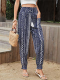 Women's Summer Bohemian Abstract Print High Rise Loose Pants