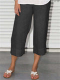 Women's Summer Relaxed Fit Cozy Cotton Blend Cropped Pants