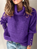 Women's Fashion Casual Solid Color Turtleneck Sweater