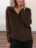 Casual Warm Simple Full Zip Sweater for Women