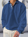 Men's British Style Sport Shirt Long Sleeve Lapel Tops
