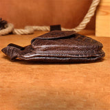 Distinctive Vintage Crocodile Pattern Outdoor Crossbody Bag Large Capacity Leather Chest Bag