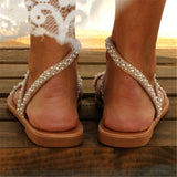 Women's Super Cute Handmade Pearl Beach Sandals