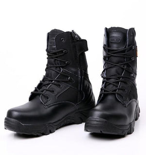 Men's High Top Waterproof Leather Military Boots
