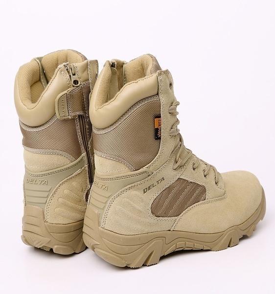 Leather Combat Military Ankle Boots Mens Fashion Army Shoes