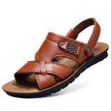 Men's Plus Size Non-slip Flat Leather Beach Sandals