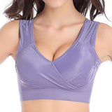 Women's Plus Size Breathable Comfy Seamless Wireless Padded Sports Bra