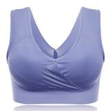 Women's Plus Size Breathable Comfy Seamless Wireless Padded Sports Bra