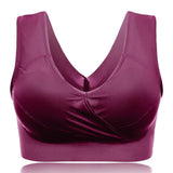 Women's Plus Size Breathable Comfy Seamless Wireless Padded Sports Bra